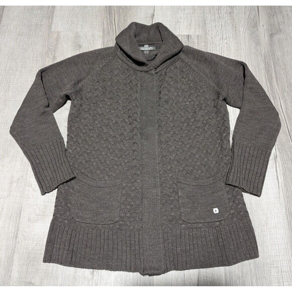 Smartwool Hesperus Merino Wool Full-Zip Sweater Gray Women's Sz L Magnetic Close - Picture 1 of 9